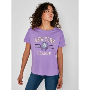 Purple T-shirt with print Noisy May Preppy - Women