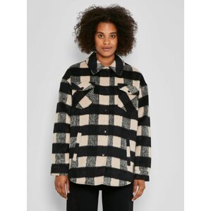 Beige-Black Checkered Shirt Jacket Noisy May Lulu - Women