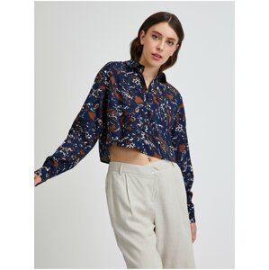 Black patterned cropped shirt Noisy May Molly - Women