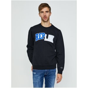 Black Men's Sweatshirt with Replay Inscription - Men