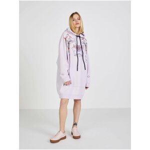 Light Purple Women Patterned Hoodie Dress Replay - Women