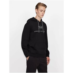 Black Mens Patterned Hoodie Armani Exchange - Men