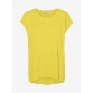 Yellow Striple Extended Basic T-Shirt Noisy May Mathilde - Women