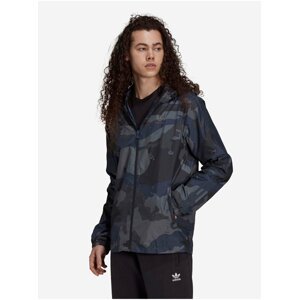 Blue-Black Mens Patterned Light Hooded Jacket adidas Originals Camo W - Men