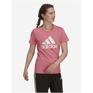 Pink Women's T-Shirt with Printed by adidas Performance W BL T - Women