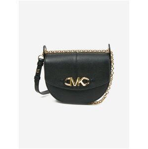Black Women's Leather Crossbody Handbag Michael Kors Small Conv Saddl - Women
