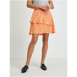 AWARE by VERO MODA Orange patterned skirt with frills VERO MODA Hanna - Women