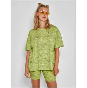 Light green patterned T-Shirt Noisy May Anna - Women