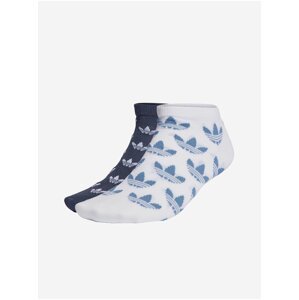 adidas Originals Set of two pairs of patterned socks in white and dark blue adidas O - unisex