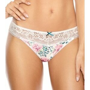 Daisy Women's Thongs with Delicate Lace - Cream