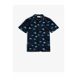 Koton Boys' Navy Blue Printed Shirt