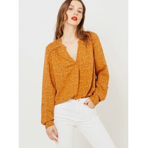 Mustard patterned blouse CAMAIEU - Women