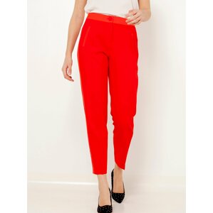 Red shortened trousers with lampas CAMAIEU - Ladies