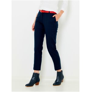 Dark blue striped shortened straight fit pants CAMAIEU - Women