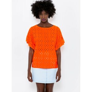 Orange blouse with madeira CAMAIEU - Ladies