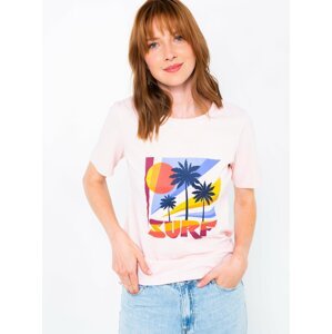 Pink T-shirt with CAMAIEU print - Women