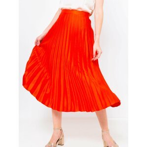 Orange pleated midi skirt CAMAIEU - Ladies