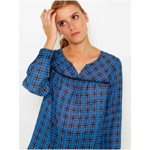 Blue Checkered Loose Blouse CAMAIEU - Women