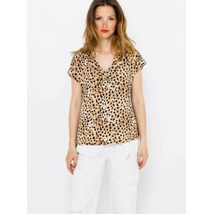 Beige blouse with cheetah pattern CAMAIEU - Women