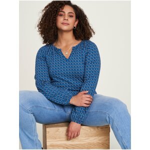 Navy blue women's patterned blouse Tranquillo - Women