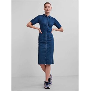 Blue Denim Shirt Dress Pieces Vaya - Women