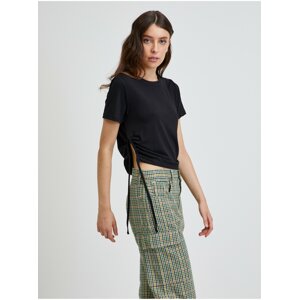 Black cropped T-Shirt Noisy May Line - Women