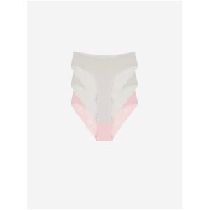 Set of three panties in pink and white DORINA Crystal - Women