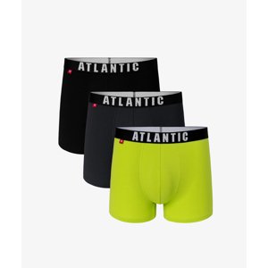 3-PACK Men's boxers ATLANTIC - black, graphite, lime