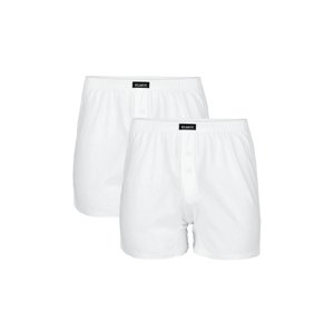 Men's classic boxer shorts with buttons ATLANTIC 2PACK - white