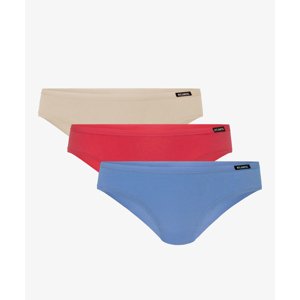 Women's panties Bikini ATLANTIC 3Pack - ecru, coral, blue