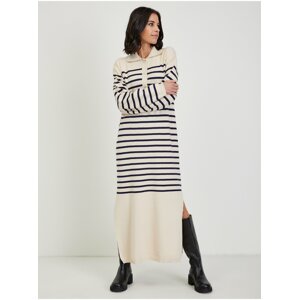 Beige striped sweater maxi-dress VILA Elinia - Women