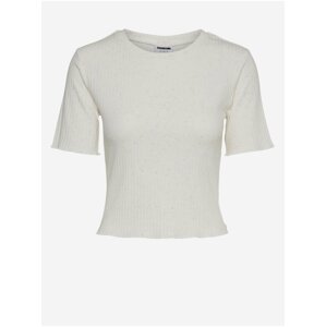 Cream ribbed T-Shirt Noisy May Tiger - Women