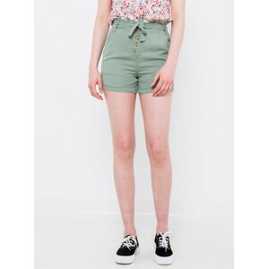 Green linen shorts CAMAIEU - Women