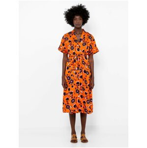 Orange Floral Shirt Dress CAMAIEU - Women