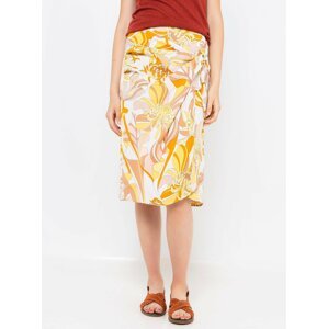 Yellow-cream patterned skirt CAMAIEU - Ladies