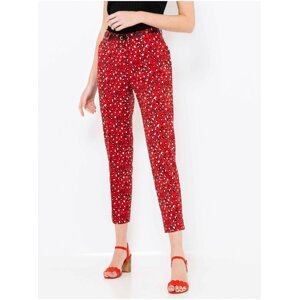 Red patterned shortened trousers CAMAIEU - Women