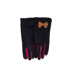 Women's black gloves with bow