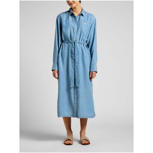 Blue Women's Midi dress with Lee Tie - Women