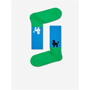 Happy Socks Who Let The Dogs Out Blue and Green Patterned Socks - Women