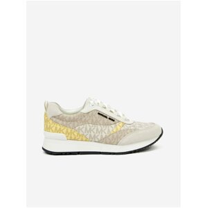 Yellow-Beige Womens Patterned Sneakers Michael Kors Allie - Women