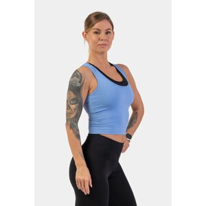 Nebbia Sportovní slim-fit crop tílko 422 light blue M