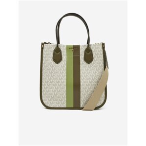 Green-white Women's Patterned Leather Handbag Michael Kors Heidi - Women
