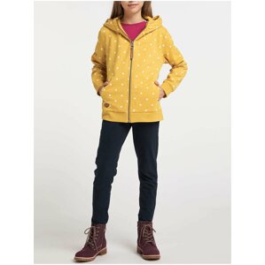 Yellow Girly Polka Dot Sweatshirt with Zipper and Hood Ragwear Agneska - Girls