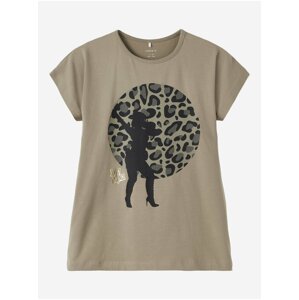 Khaki Girly T-shirt name it Just Dance - Girls