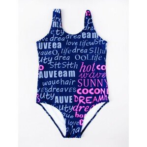 Yoclub Kids's Girl's One Piece Swimming Costume LKJ-0030G-A100 Navy Blue