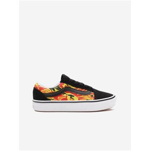 Orange-black kids patterned suede sneakers VANS Flame Camo - Boys