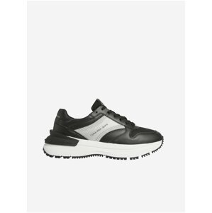 Black Men's Leather Sneakers Calvin Klein Chunky Runner - Mens