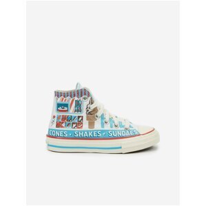 Blue and White Kids' Ankle Patterned Converse Sweet Scoops Sneakers - Boys