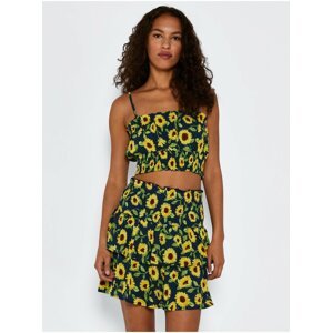 Yellow-Blue Floral Short Skirt Noisy May Sunflower - Women