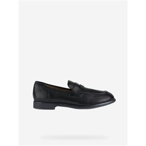 Black Men's Leather Moccasins Geox Anghiari - Men